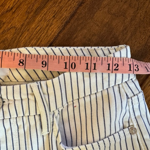 FRAME Le Crop Mini Boot NWT SZ 25 Striped White and Blue Cropped Pants - Picture 5 of 5